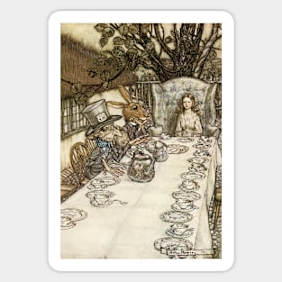 Alice’s Adventures in Wonderland Tea Party by Arthur Rackham Sticker